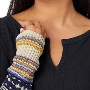 Free People Cozy Craft Sweater Cuff Thermal Top Black Large